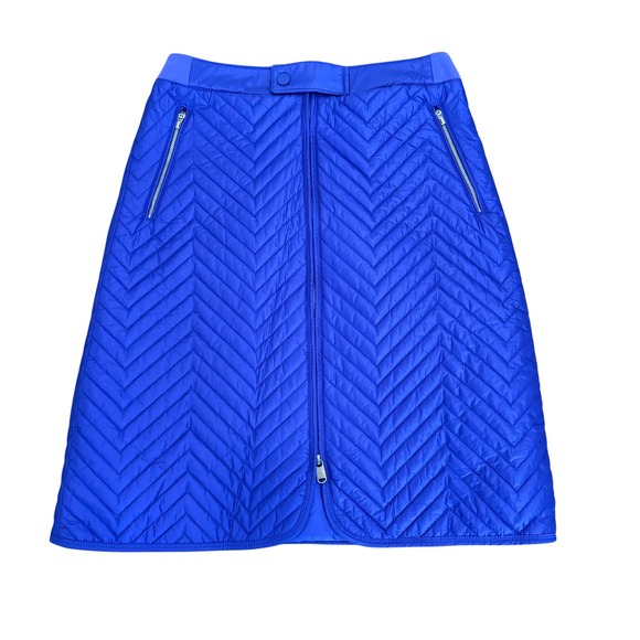 Athleta Dresses & Skirts - Athleta Apres Ski Skirt Quilted Chevron Puffer Full Zip Pockets Size 6 Purple